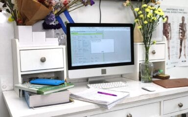 computer on the table