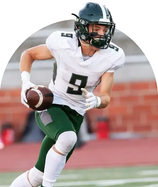 Young man playing football