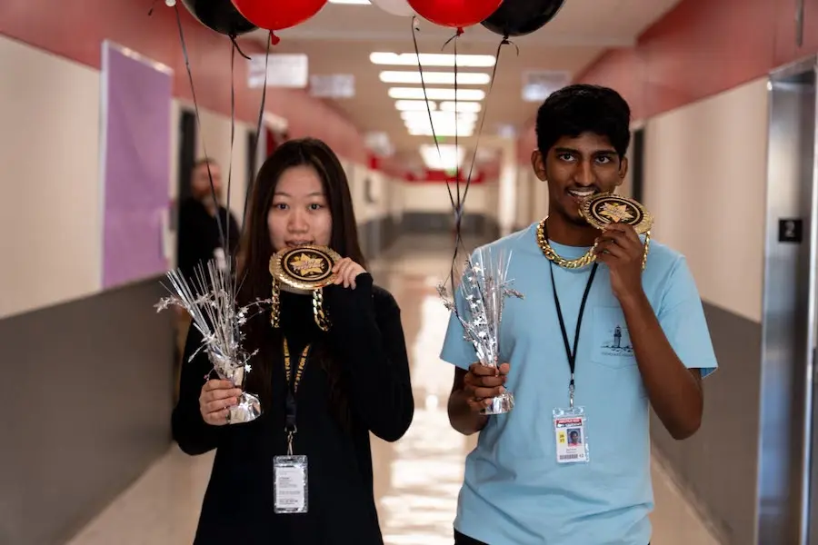 Argyle High School students Nuojuan Jin and Saathvik Pakhala were announced as National Merit Scholar semifinalists. (Photo courtesy of Argyle ISD)